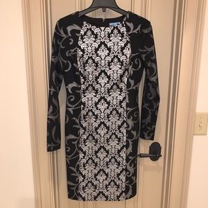 Antonio Melani size 2, black and silver dress.